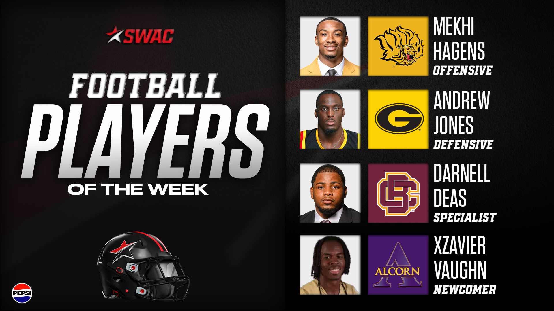 SWAC Football Weekly Honors: Sept. 16