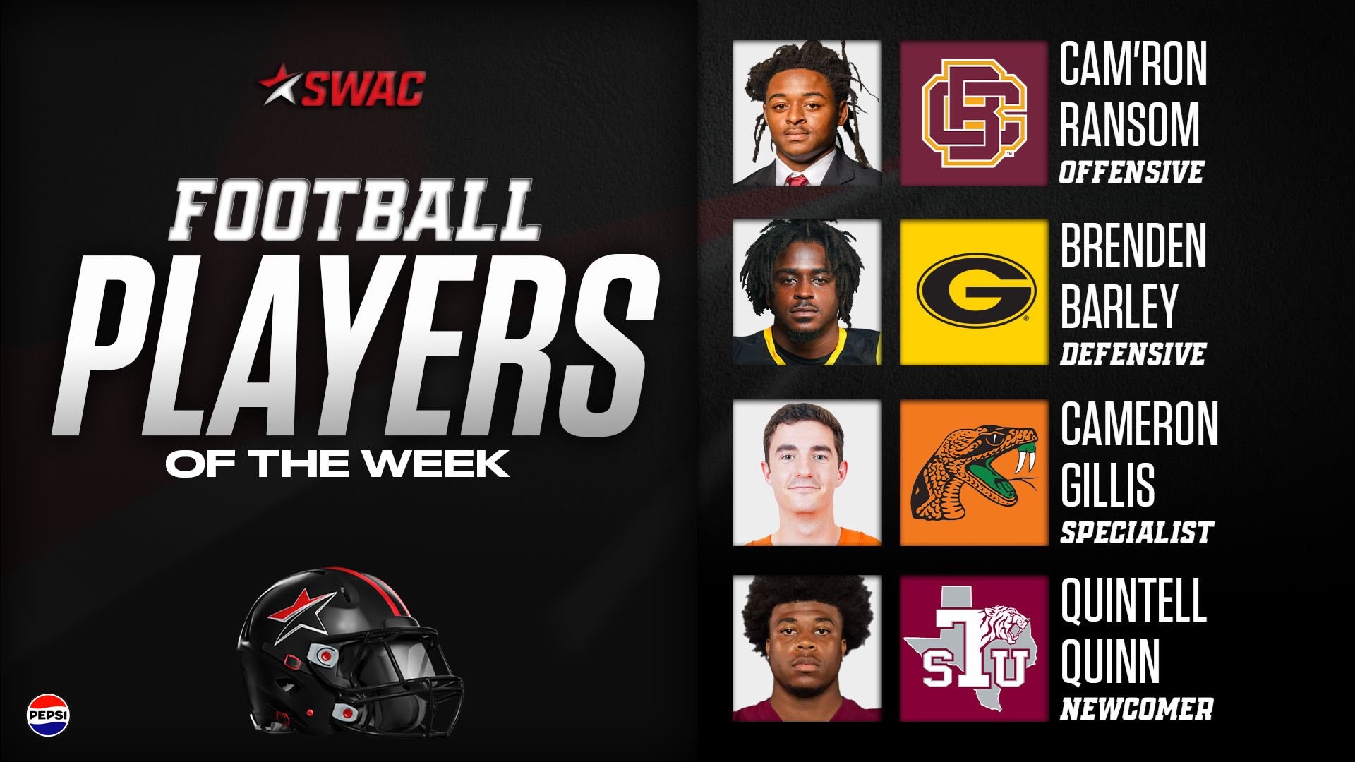 SWAC Football Weekly Honors: Sept. 23