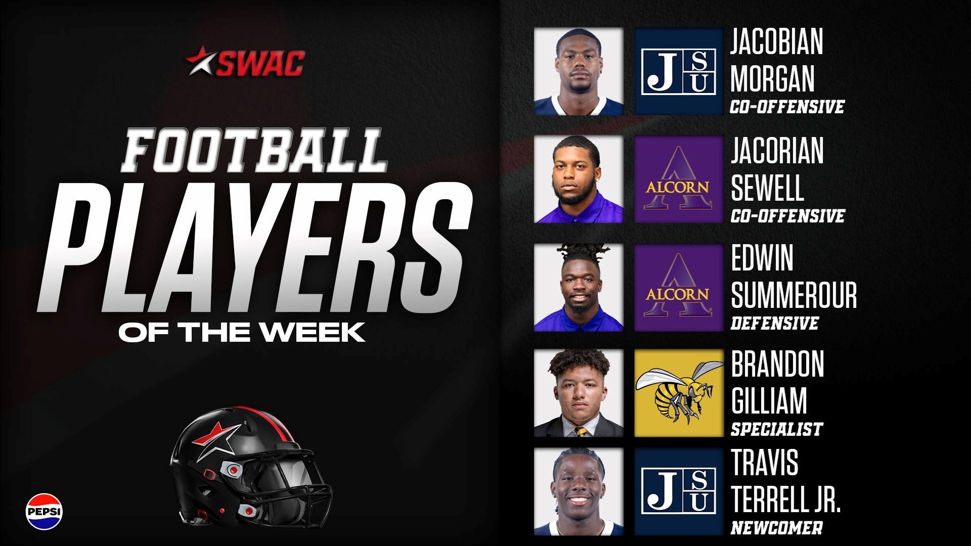 SWAC Football Weekly Honors: Sept. 30