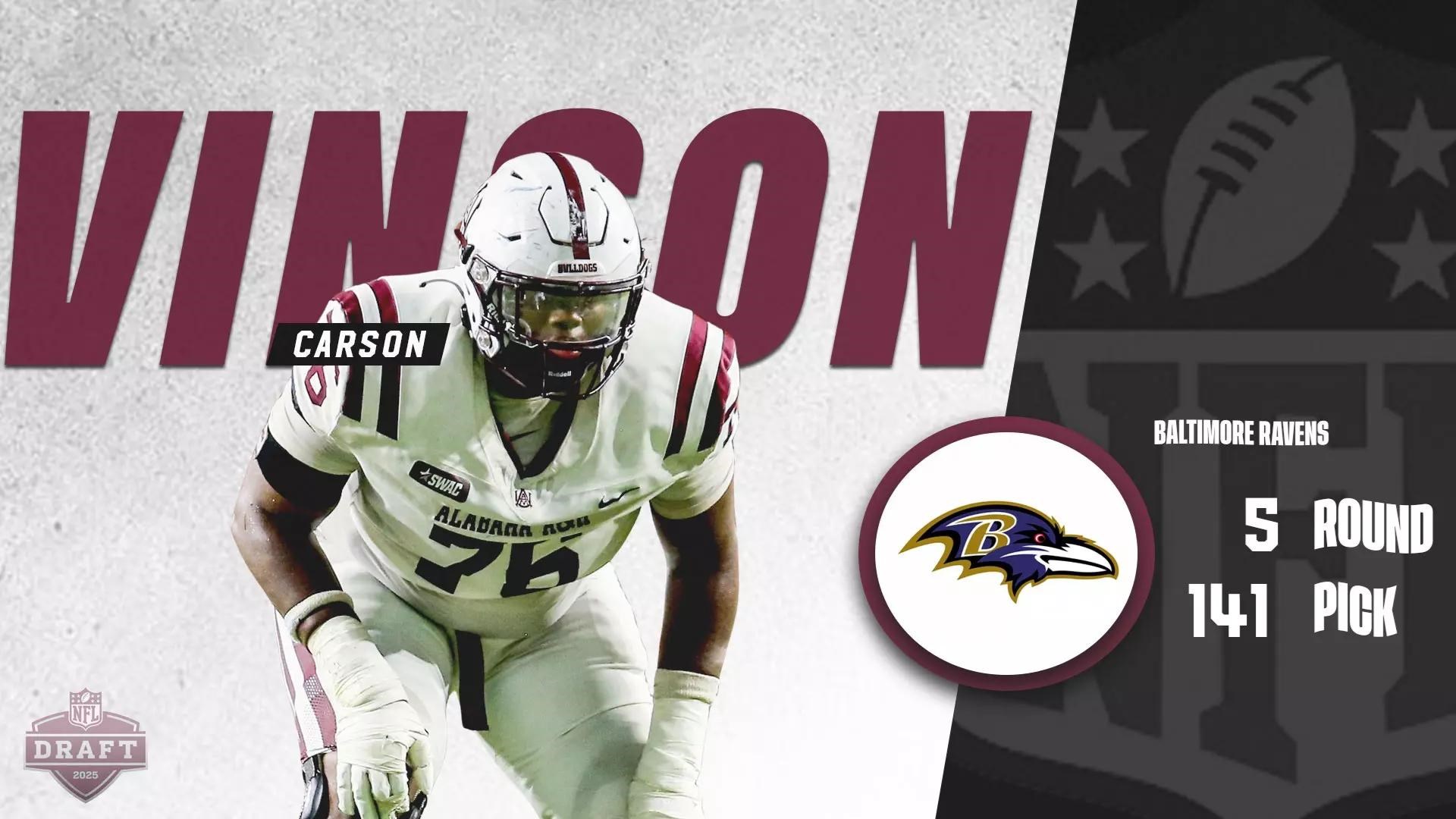 AAMU’s Vinson Selected by the Baltimore Ravens in Fifth Round