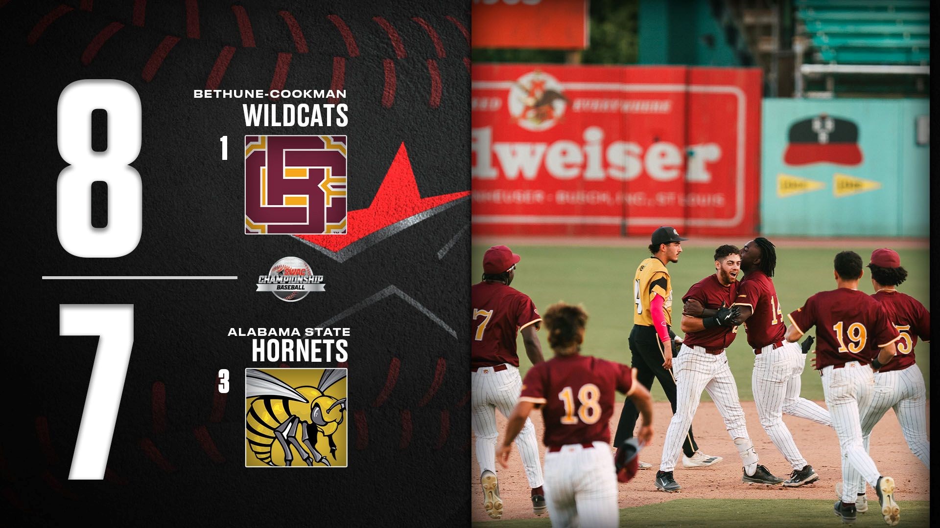 SWAC Baseball Tournament Final Score: Bethune-Cookman 8, Alabama State 7